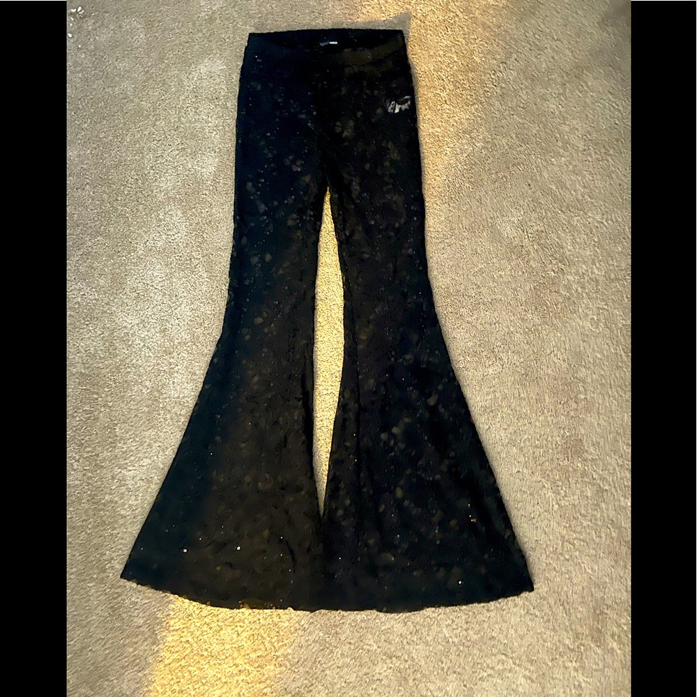 Fashion Nova see through sequin Flare pants